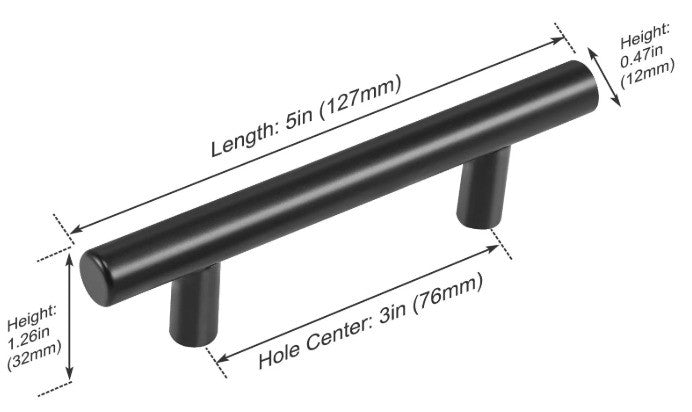 VEVOR 30PK 3'' SLIM BLACK CABINET PULLS