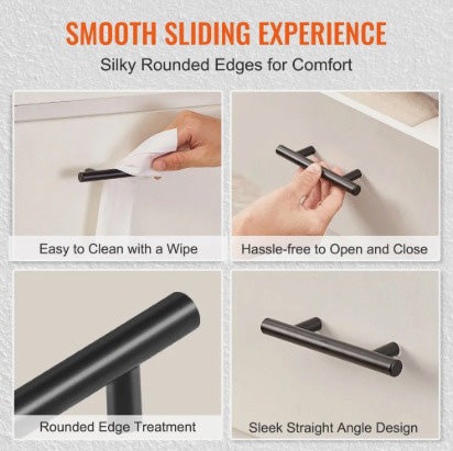 VEVOR 30PK 3'' SLIM BLACK CABINET PULLS