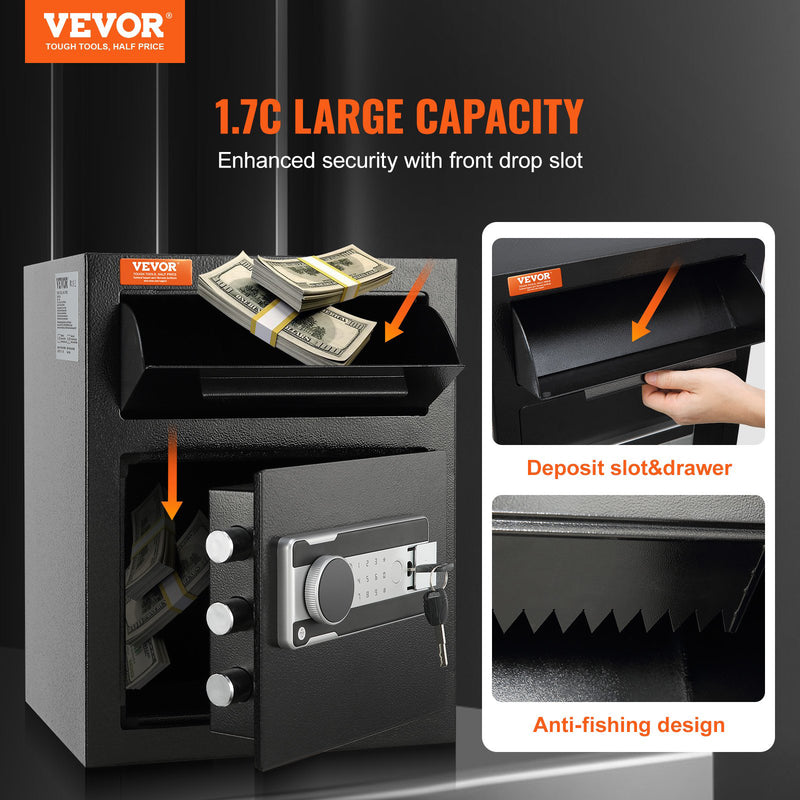 VEVOR 1.7CUFT DIGITAL STEEL DEPOSITORY SAFE