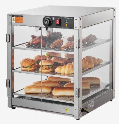 VEVOR 800W 3 TIER FOOD WARMER DISPLAY WITH LIGHT & TEMP CONTROL