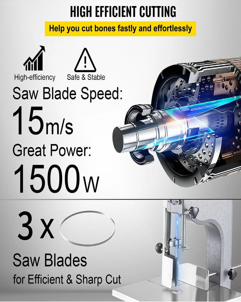 VEVOR 19x15'' 850W STAINLESS VERTICAL MEAT SAW