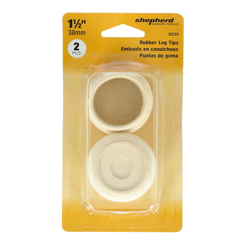 SHEPHERD 2PK 1-1/2'' WHITE RUBBER CHAIR TIPS