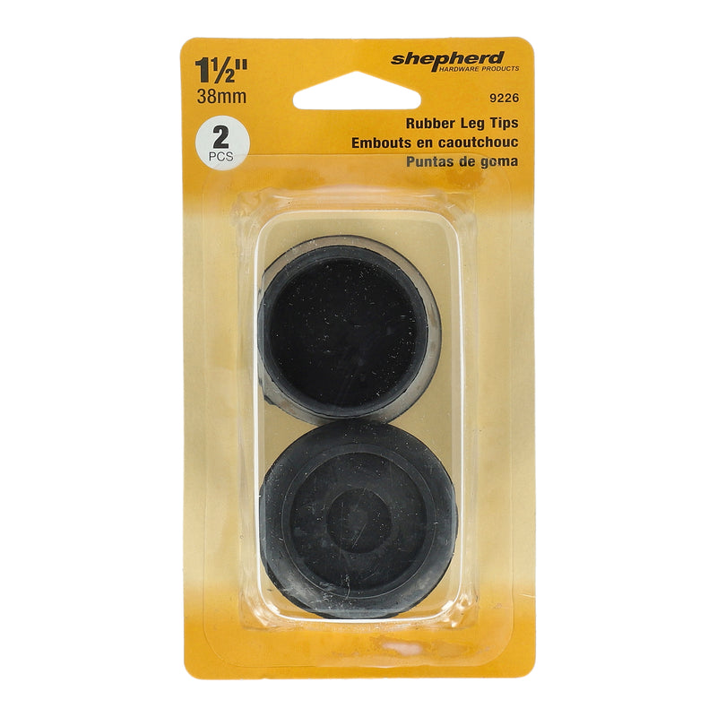 SHEPHERD 2PK 1-1/2'' BLACK RUBBER CHAIR TIPS