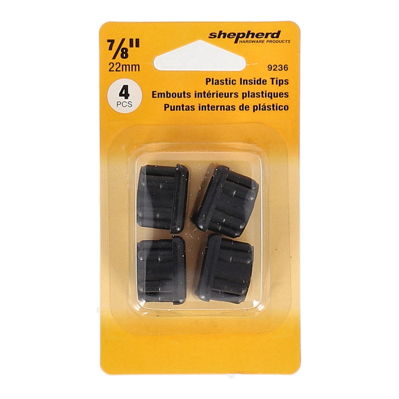 SHEPHERD 4PC 7/8'' BLACK PLASTIC INSIDE CHAIR TIPS