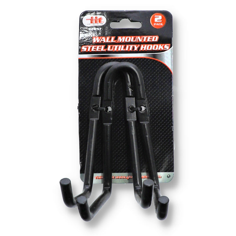 IIT 2pk WALL MOUNTED SOLID STEEL MULTI HOOKS
