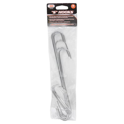 IIT 9pc CHROME ''S'' HOOKS