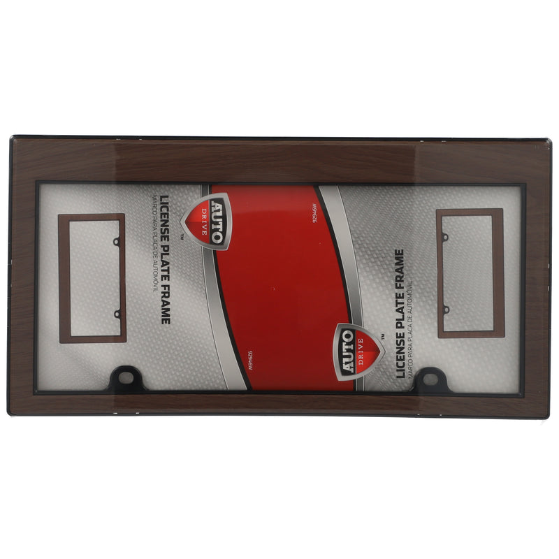 LICENSE PLATE FRAME FAUX WOODGRAIN