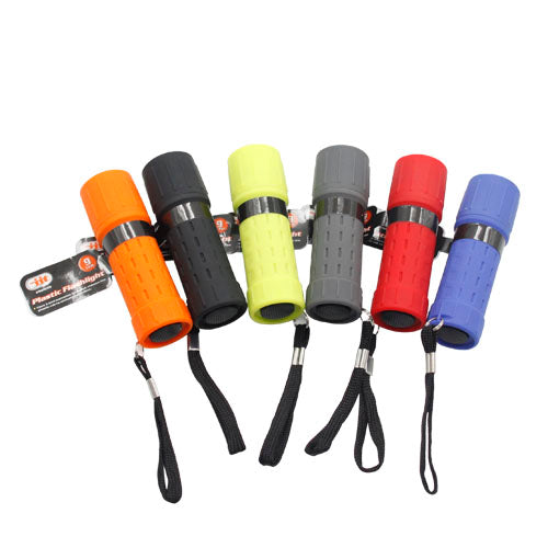 IIT 9 LED PLASTIC FLASHLIGHT WITH BATTERIES