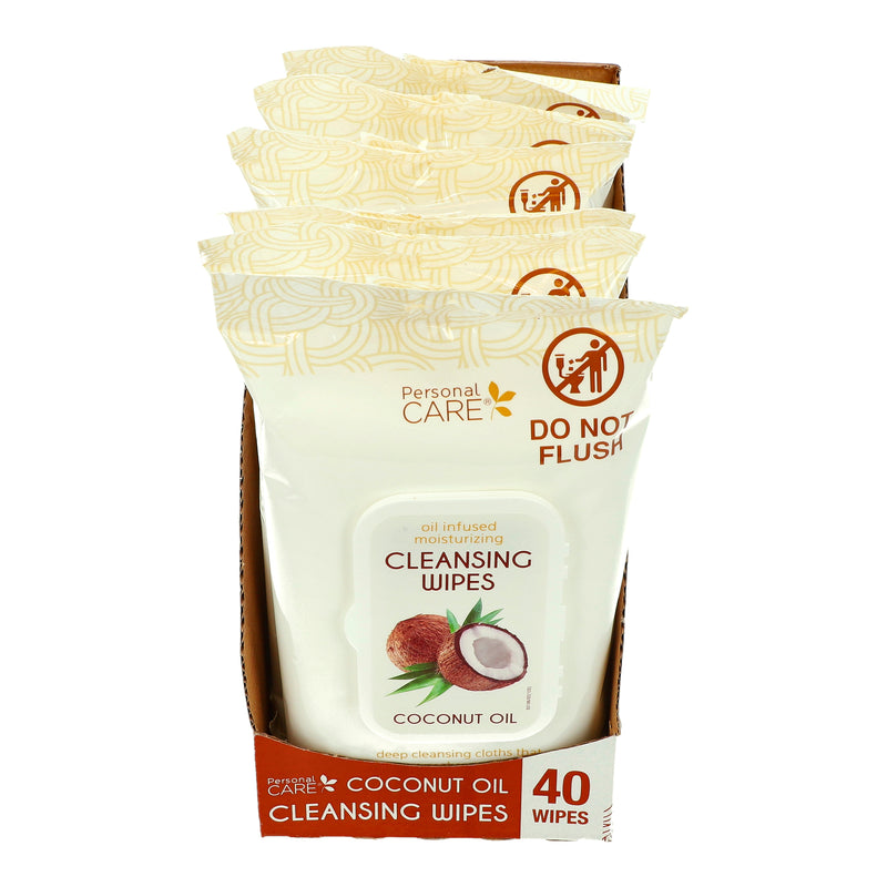 PERSONAL CARE 40ct CLEANSG WIPES COCONUT OIL INFUSED