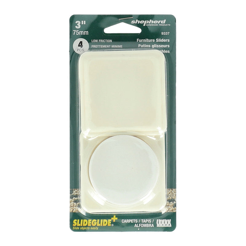 SHEPHERD SLIDEGLIDE+ 4PK 3'' WHITE HARD SLIDERS