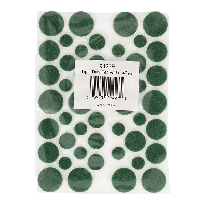 SHEPHERD 46P FELT PAD VALUE PACK ASSORTED SIZES GREEN