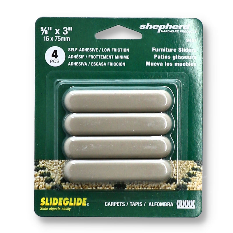 4PC 3''x5/8'' FURNITURE SLIDER STRIPS SELF-STICK