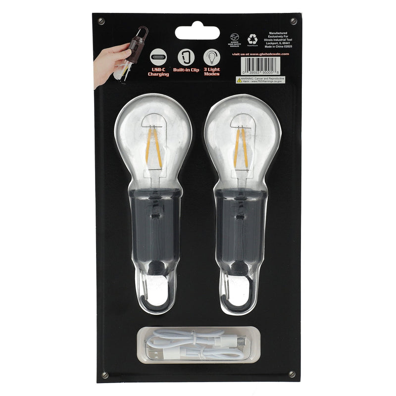 IIT 2PK RECHARGEABLE LED LIGHT BULBS 100 LUMENS