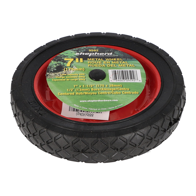 SHEPHERD 7''x 1-1/2'' STEEL RUBBER WHEEL OFFSET HUB