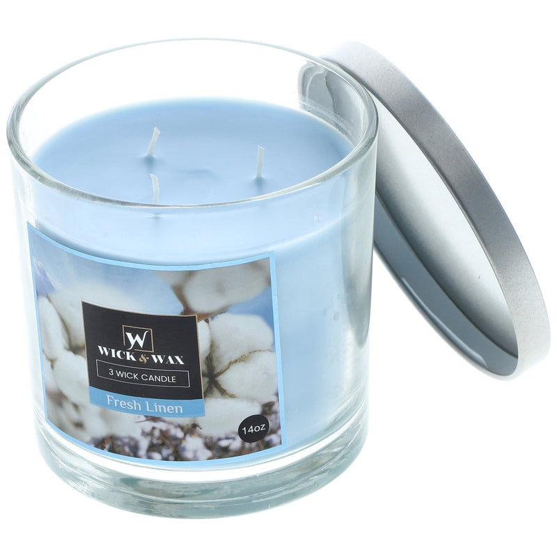 14oz 3-Wick JAR CANDLE FRESH LINEN