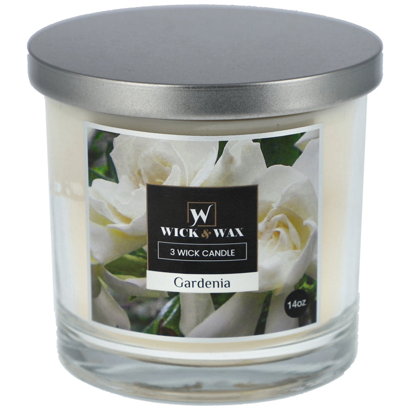 14oz 3-WICK JAR CANDLE GARDENIA