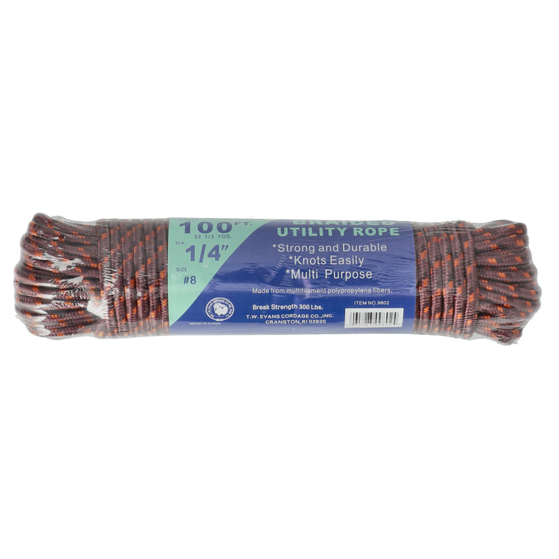 100' x 1/4'' #8 DIAMOND BRAIDED UTILITY ROPE