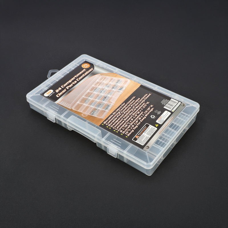 IIT 24 COMPARTMENT CLEAR PARTS CONTAINER 15x9-1/4''0