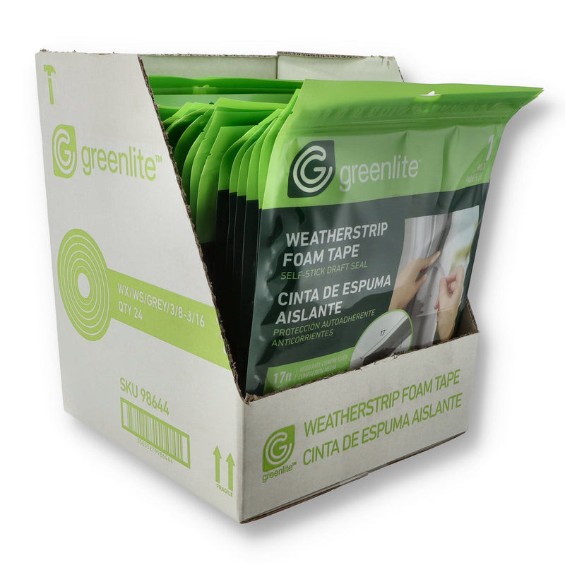 WEATHERSTRIP FOAM TAPE 3/8x3/16x17'