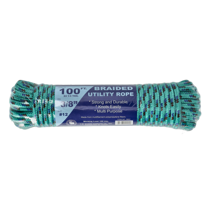 100' x 3/8'' #12 DIAMOND BRAIDED UTILITY ROPE