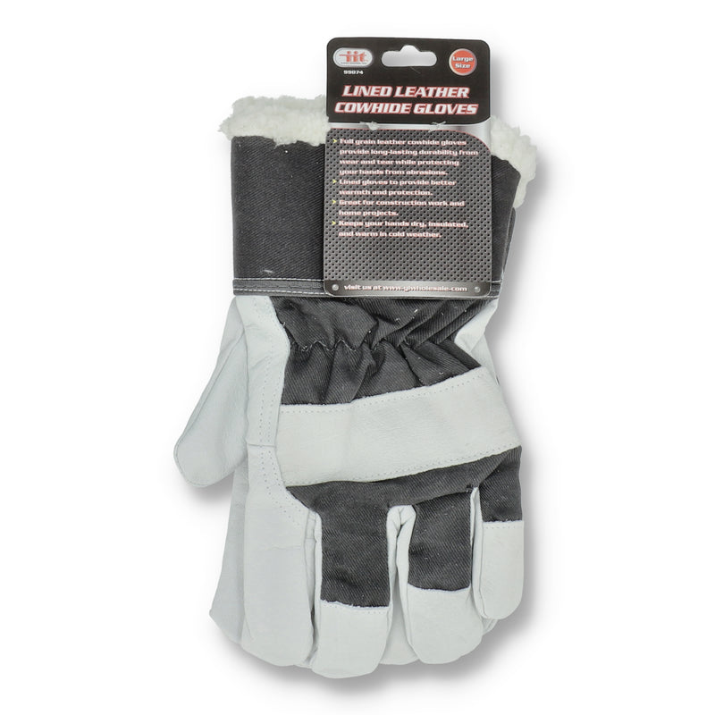 IIT LINED LEATHER COWHIDE GLOVES LARGE