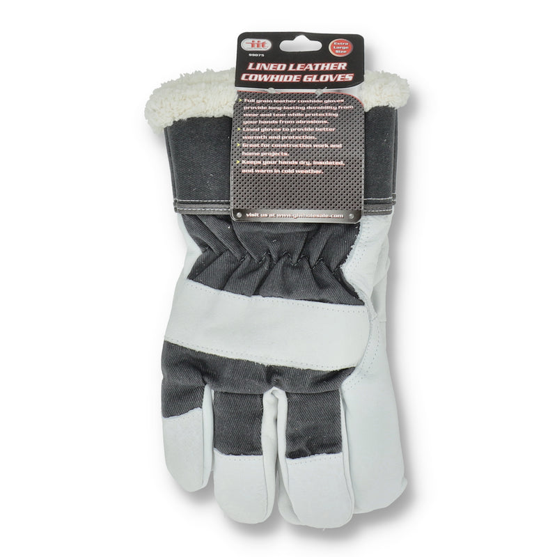 IIT LINED LEATHER COWHIDE GLOVES X-LARGE