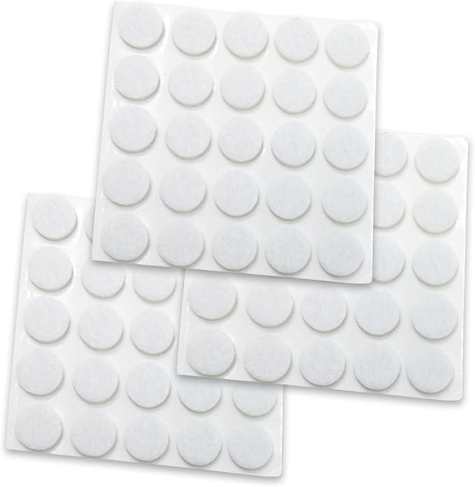 SHEPHERD 75PC SURFACE GARD 3/8'' ROUND WHITE FELT PADS SELF-ADHESIVE