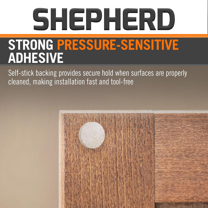 SHEPHERD 75PC SURFACE GARD 3/8'' ROUND WHITE FELT PADS SELF-ADHESIVE