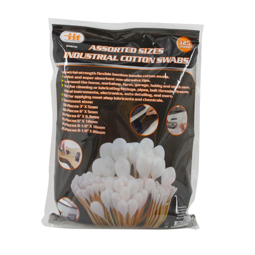 IIT 325pc ASSORTED SIZES INDUSTRIAL COTTON SWABS