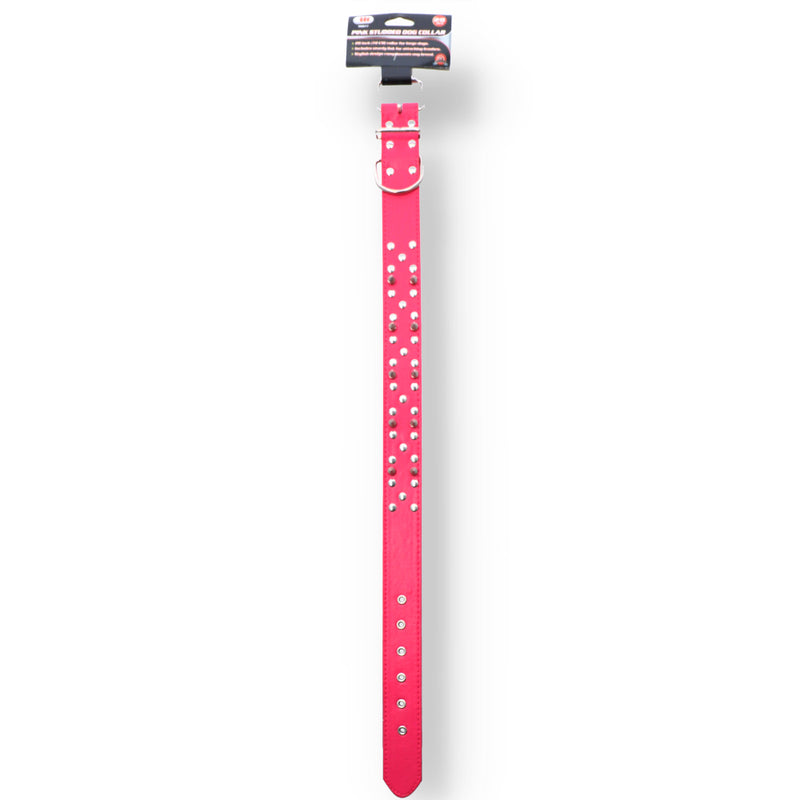 IIT 28" PINK STUDDED DOG COLLAR