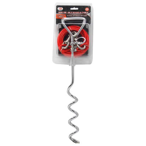 IIT 18'' STAKE WITH 25' TIE OUT CABLE