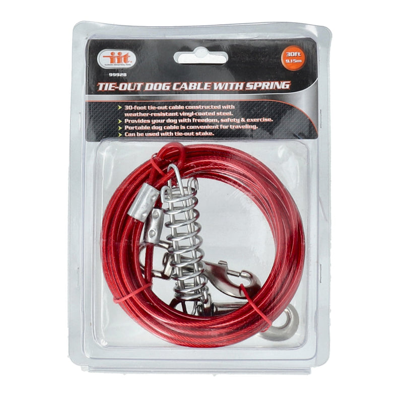 IIT 30' PET TIE OUT CABLE WITH SPRING