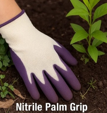 10 PAIR NITRILE GARDEN GLOVES MEDIUM