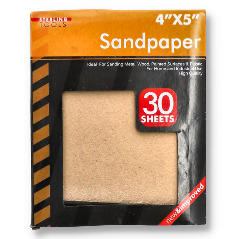 4x5'' SANDPAPER - 30 SHEET ASSORTMENT