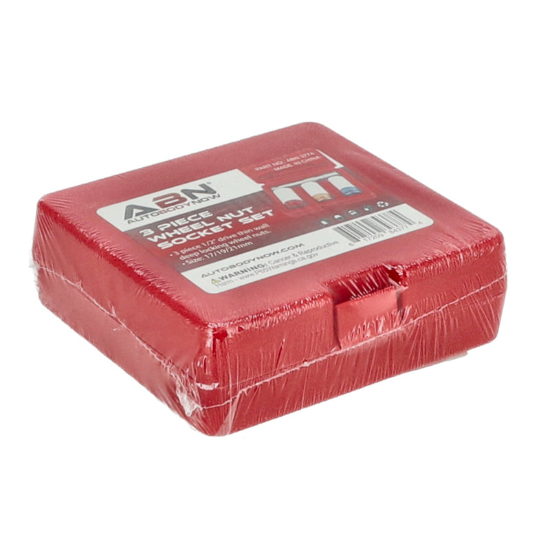 ABN 3PC 1/2'' DRIVE THIN WALL WHEEL NUT SOCKET SET WITH EXTENSION