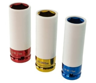 ABN 3PC 1/2'' DRIVE THIN WALL WHEEL NUT SOCKET SET WITH EXTENSION