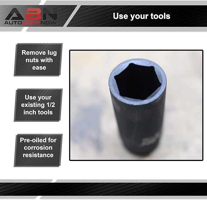 ABN 1/2'' DRIVE 27MM DEEP IMPACT SOCKET 6 POINT CR-MO
