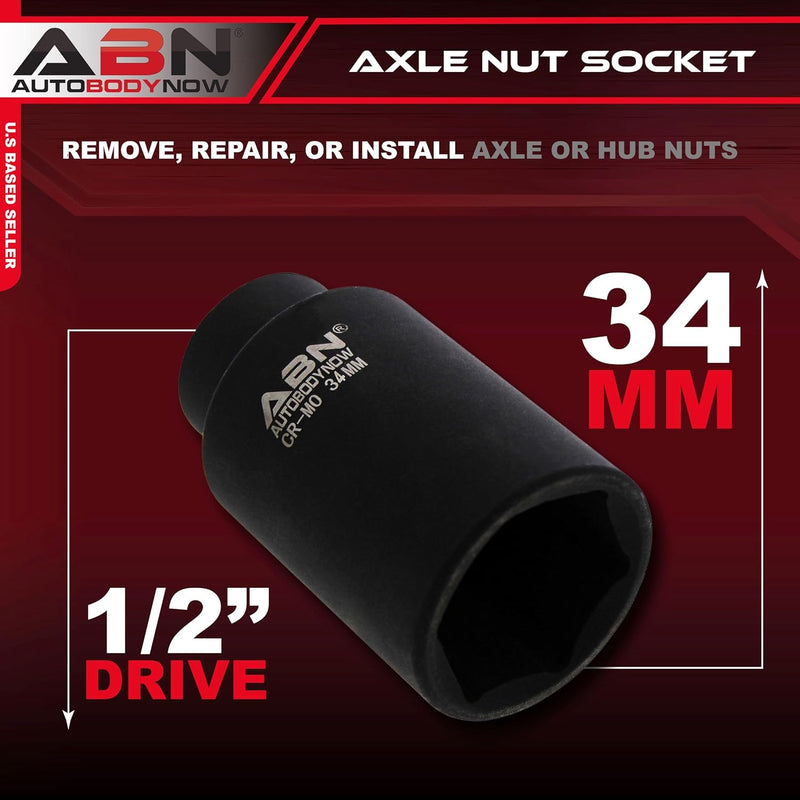 ABN 34MM 1/2'' DRIVE AXLE NUT SOCKET CR-MO 6 POINT