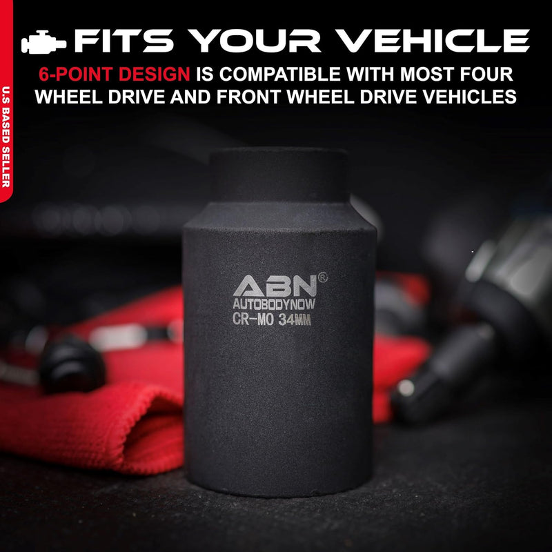 ABN 34MM 1/2'' DRIVE AXLE NUT SOCKET CR-MO 6 POINT