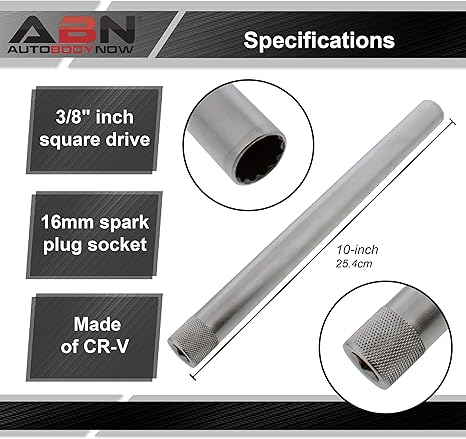 ABN 10'' 3/8'' DRIVE 16MM LONG SPARK PLUG SOCKET