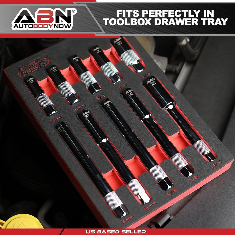 ABN 10PC 3/8'' DRIVE EXTRA DEEP SPARK PLUG SOCKET SET