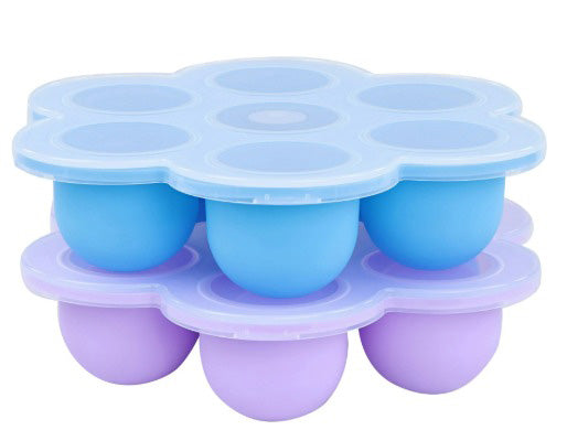 ACORN 2 PACK SILICONE FOOD CONTAINERS w/LIDS BLUE & PURPLE
