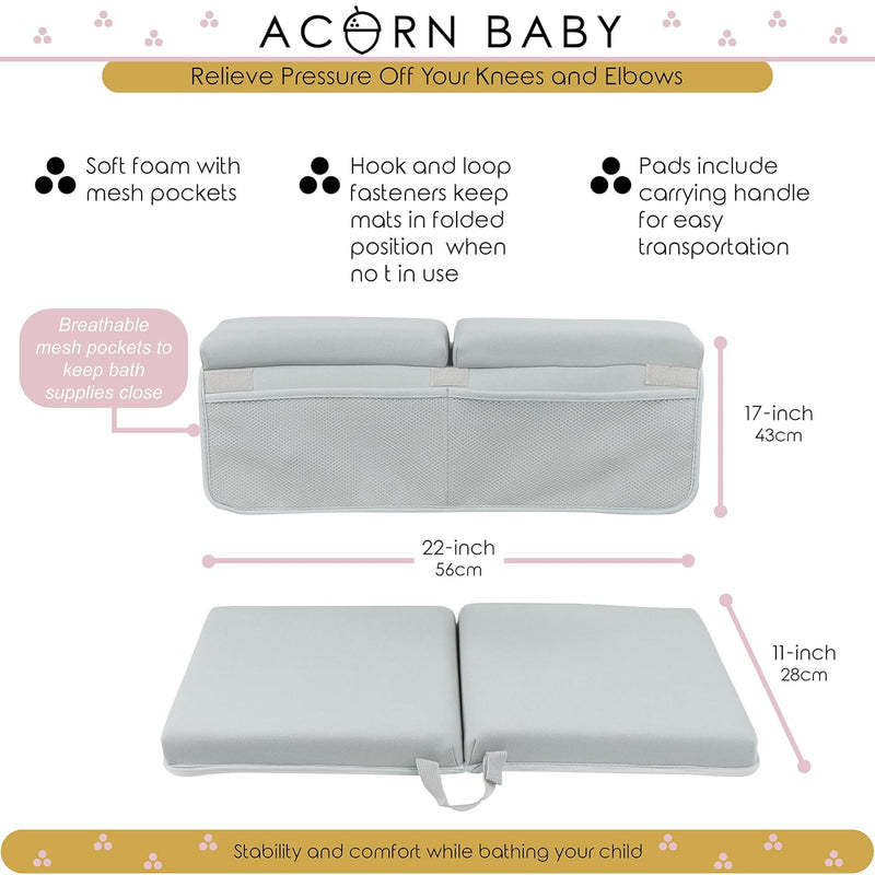 ACORN BABY BATH KNEELER & ELBOW PAD REST WITH STORAGE NET SET