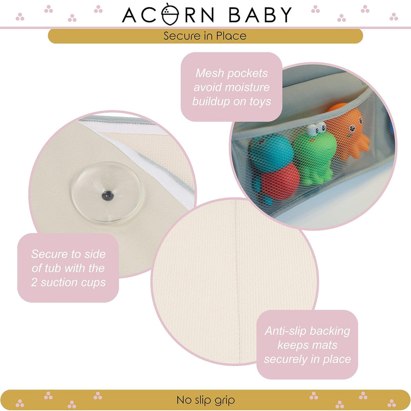 ACORN BABY BATH KNEELER & ELBOW PAD REST WITH STORAGE NET SET