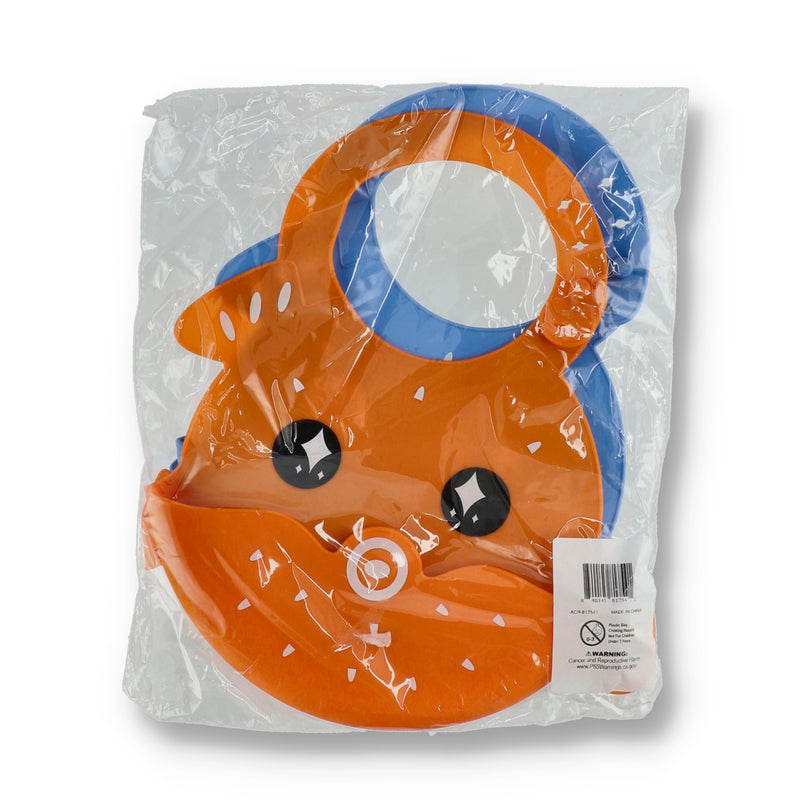 ACORN BABY 2 PK SILICONE BABY BIB BLUE & ORANGE FISH