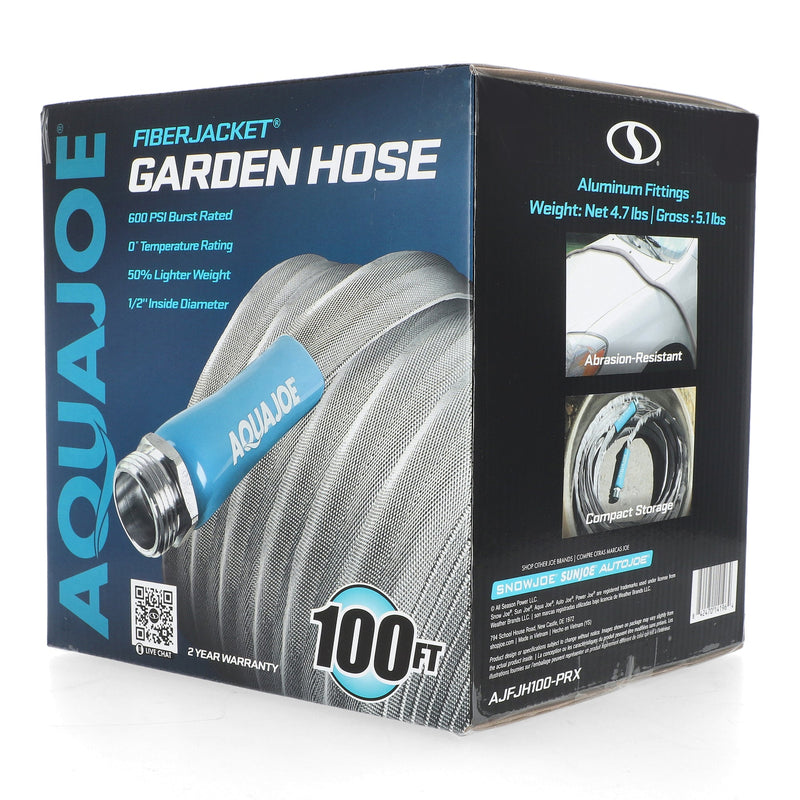 AQUA JOE 100' FIBERJACKET GARDEN HOSE 1/2'' HOSE DIAMETER -NO AMAZON