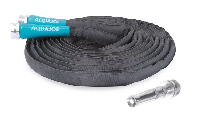 AQUA JOE 25'x5/8'' FIBERJACKET ULTRA FLEX KINK FREE GARDEN HOSE NO AMAZON