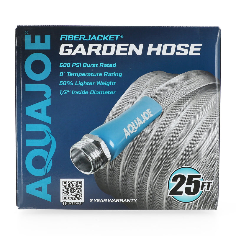 AQUA JOE 25' FIBERJACKET GARDEN HOSE 1/2'' INSIDE DIAMETER - NO AMAZON