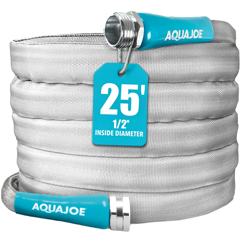 AQUA JOE 25' FIBERJACKET GARDEN HOSE 1/2'' INSIDE DIAMETER - NO AMAZON