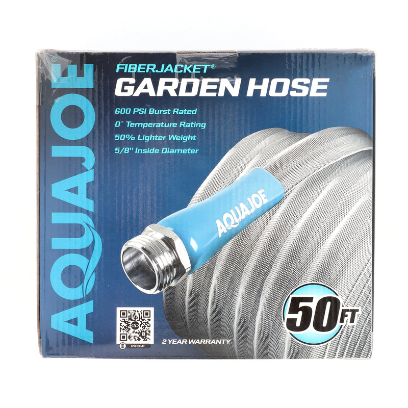 AQUA JOE 50' 5/8'' FIBER JACKET GARDEN HOSE NO AMAZON